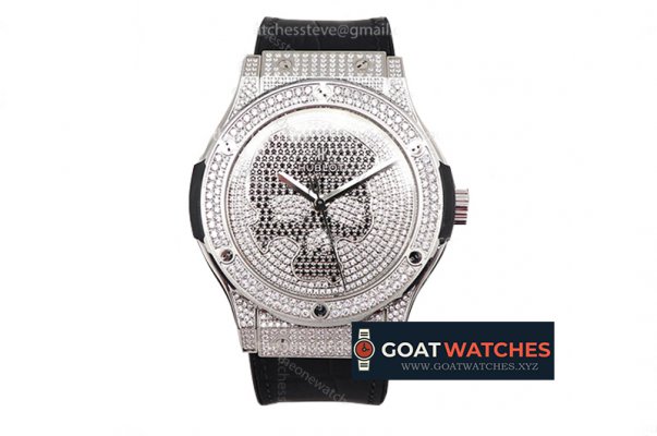 Hublot - Classic Fusion Automatic Diamonds Skull SS/LE Silver A2892 Mod