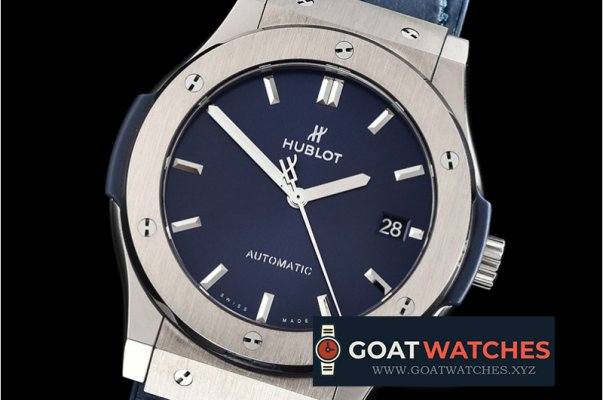 Hublot - Classic Fusion Bang 45mm TI/LE/RU Blue WWF A2892 Mod