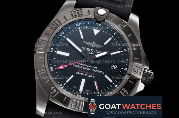 Breitling - Avenger II GMT BlackSteel DLC/TI/RU Black GF V2 A2836