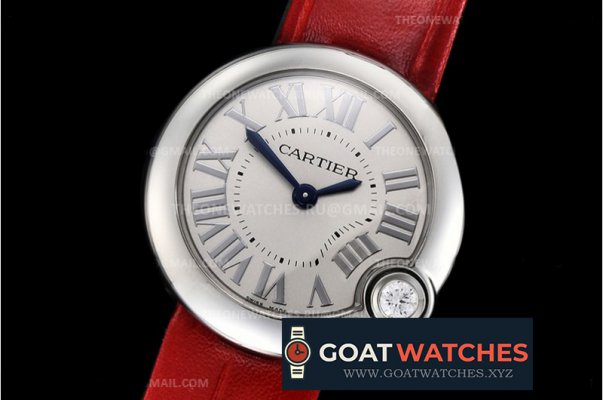 Cartier - Ballon Blanc Ladies SS/LE Wht/Rmn V6F Swiss Qtz