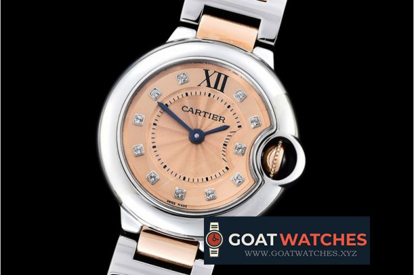 Cartier - Balon De Cartier Ladies RG/SS Salmon Diams V6F Swiss