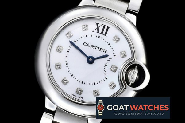 Cartier - Balon Bleu De Cartier Ladies SS/SS Wht MOP Diams V6F