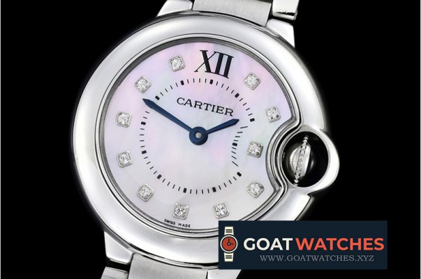 Cartier - Balon Bleu De Cartier Ladies SS/SS Pink MOP Diams V6F