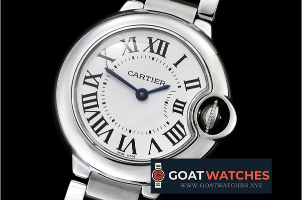 Cartier - Balon Bleu Ladies SS/SS White Roman V6F Swiss Qtz