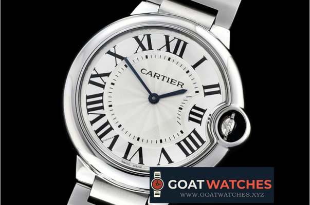 Cartier - Balon Bleu Midsize 36mm SS/SS White/Rmn Num Swiss Qtz