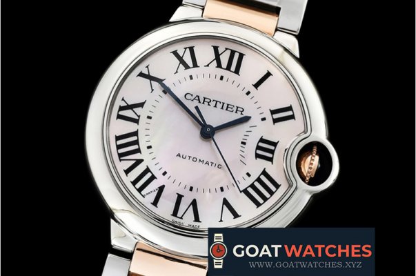 Cartier - Balon Bleu 36mm RG/SS Pink MOP V6F MY9015 Mod