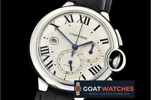 Cartier - Balon Bleu Chronograph 47mm SS/LE White ZF Asia 7750