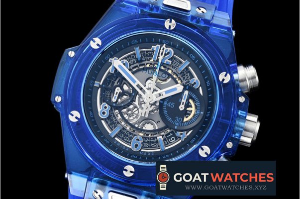 Hublot - Big Bang Unico Sapphire 45mm PL/RU Skele SF Blue A7750