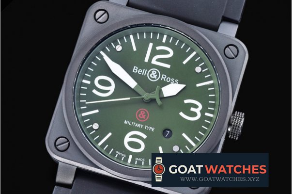 Bell & Ross - BR03-92 Military Ed. PVD/RU Green Miyota 9015