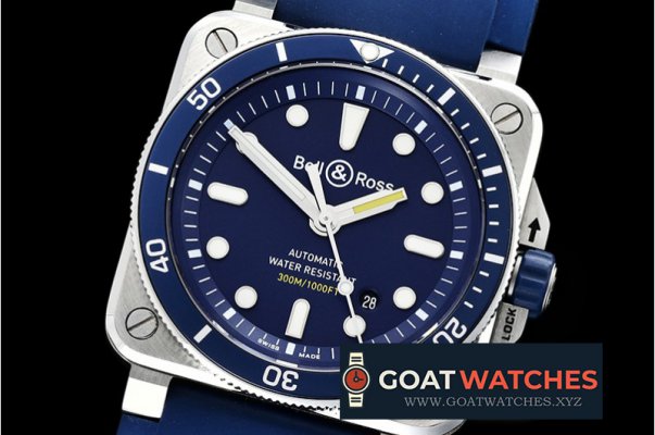 Bell & Ross - BR03-92 42mm Diver SS/RU Blue/Stk 1:1 Miyota 9015