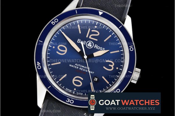 Bell & Ross - Bell Ross BR123 Sport Heritage SS/RU Blue A302