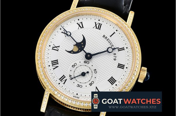 Breguet - Classique MoonPhase Ref.3300 Diam YG/LE Wht MY9015 Mod