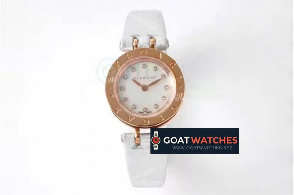 Bvlgari - B ZERO 23mm RG/LE White/Dia Wht Swiss Qua