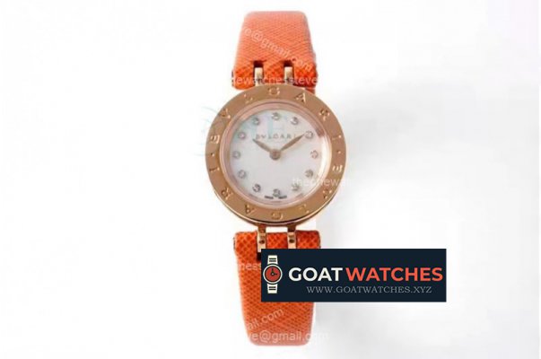 Bvlgari - B ZERO 23mm RG/LE White/Dia Orange Swiss Qua