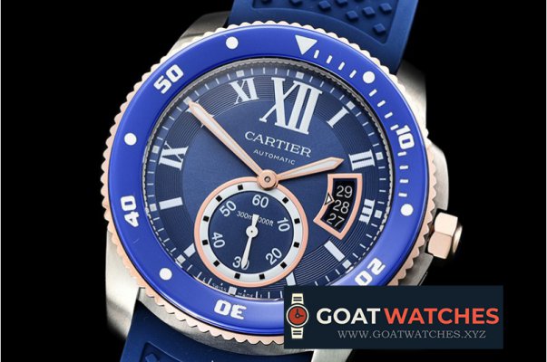 Cartier - Calibre de Cartier SS/RG/RU Blue JJF 1:1 Asia 23J Mod