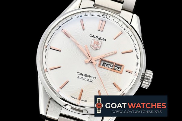 Tag Heuer - Carrera Calibre 5 Automatic SS/SS Wht/RG ANF Asia 2824