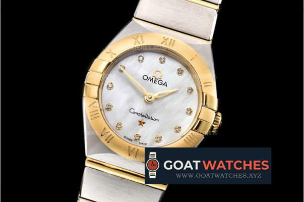 Omega - Constellation Ladies 25mm YG/SS Wht MOP Dm GF Sw Qtz