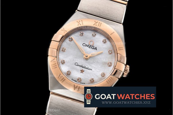 Omega - Constellation Ladies 25mm RG/SS Wht MOP Dm GF Sw Qtz