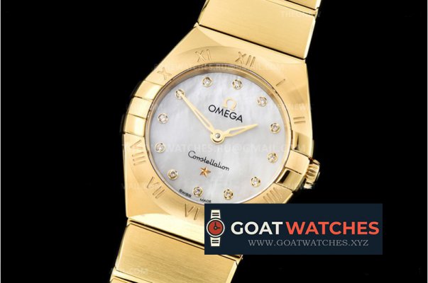 Omega - Constellation Ladies 25mm YG/YG Wht MOP Dm GF Sw Qtz