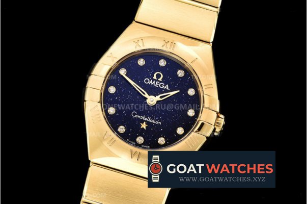 Omega - Constellation Ladies 25mm YG/YG Blue Dm GF Sw Qtz