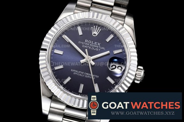 ROLEX - DATEJUST - LADY 31mm Pres Flt SS/SS Blue Stk BP A2824