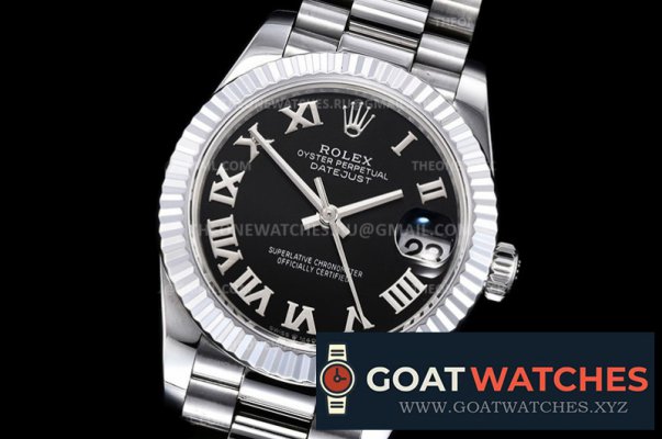 ROLEX - DATEJUST - LADY 31mm Pres Flt SS/SS Black Rmn BP A2824