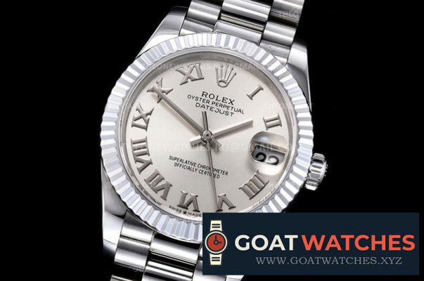 ROLEX - DATEJUST - LADY 31mm Pres Flt SS/SS Silv Wht Rmn BP A2824