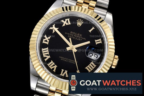 Rolex - DJ2 41mm Jub Flt 904L Wrp YG/SS Black/Rmn GMF A3235