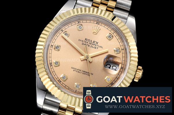 Rolex - DJ2 41mm Jub Flt 904L Wrp YG/SS Gold/Diam GMF A3235