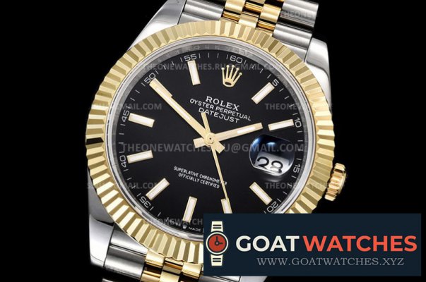 Rolex - DJ2 41mm Jub Flt 904L Wrp YG/SS Black/Stk GMF A3235