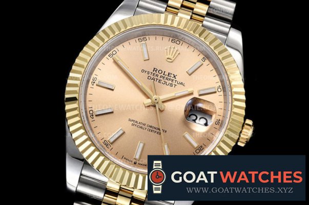 Rolex - DJ2 41mm Jub Flt 904L Wrp YG/SS Gold/Stk GMF A3235