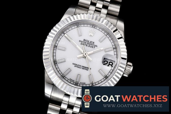 ROLEX - DATEJUST - LADY 31mm Jub Flt 904L SS/SS Wht/Stk GMF A2824