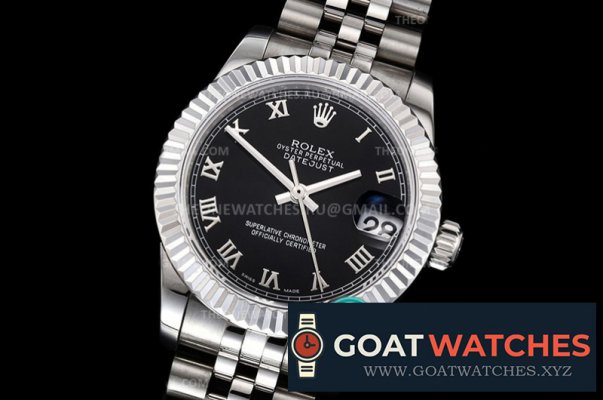 ROLEX - DATEJUST - LADY 31mm Jub Flt 904L SS/SS Blk/Rmn GMF A2824