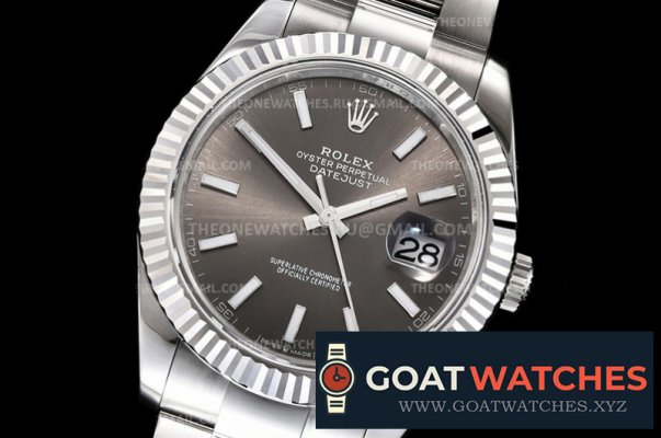 Rolex - DJ2 41mm Oys Flt 904L SS/SS Grey/Stk V3 ARF A2824