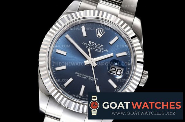 Rolex - DJ2 41mm Oys Flt 904L SS/SS Blue/Stk V3 ARF A2824