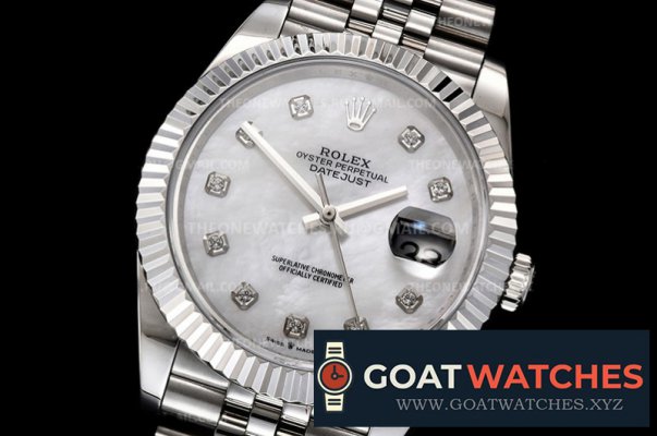 Rolex - DJ2 41mm Jub Flt SS/SS M-Wht/Diam BPF Asia 3235 Mod