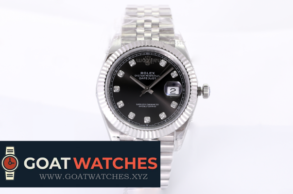 ROLEX - DJ 41mm 126334 Jub Fit 316F SS/SS Grey Dial Diamonds Marker VRF A3235