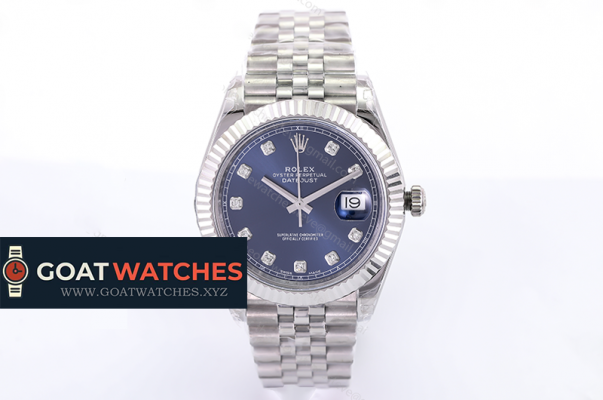 ROLEX - DJ 41mm 126334 Jub Fit 316F SS/SS Blu Dial Diamonds Marker VRF A3235