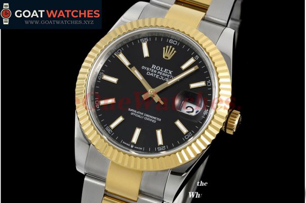 Rolex - Datejust 126333 41MM Oyster 904L Black/Stk YG/SS GMF VR3235