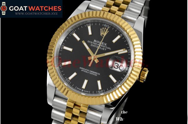 Rolex - Datejust 41mm Black/Stk SS/YG Jubilee 904L DIW A3235