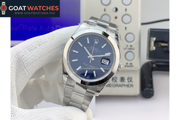 Rolex - Datejust 126300 41mm Oyster 904L SS/SS Blue/Stk VSF VS3235