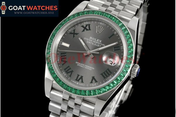 Rolex - Datejust 41mm Gems bezel Grey/Rmn SS/SS Jubilee 904L DIW A3235