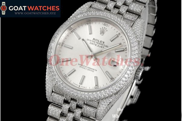 Rolex - Datejust 41mm Full Diamonds 904L SS/SS Sliver/Stk GMF A2824