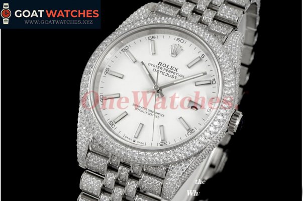 Rolex - Datejust 41mm Full Diamonds 904L SS/SS White/Stk GMF A2824