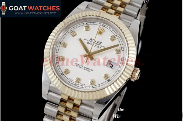 Rolex - Datejust 126231 36MM Jub 904L White/Dia SS/RG Wrapped GMF A2824