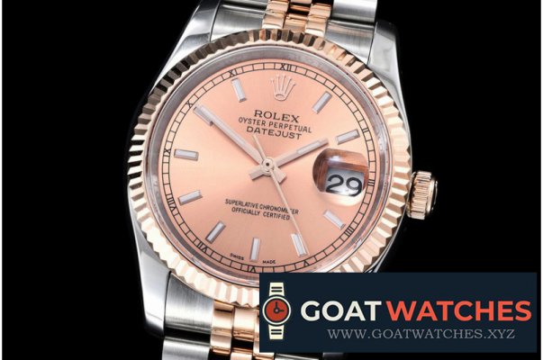 Rolex - DateJust Rose Gold Stick TT/RG Jub BP Asia 2836