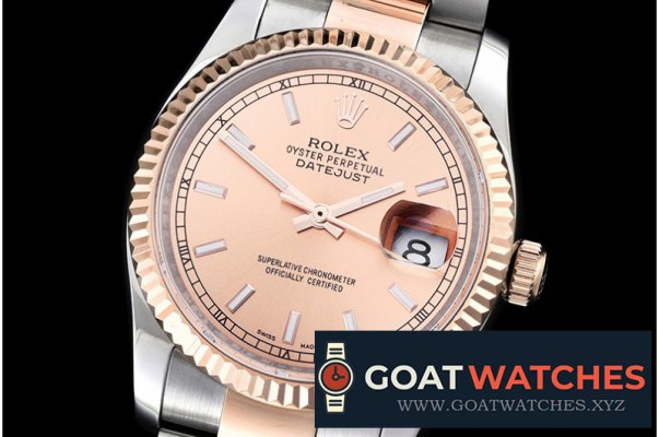 Rolex - DateJust Mens 36mm RG/SS Rose Gold BP Asia 2836