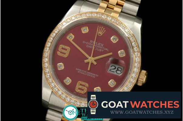 Rolex - SS/YG Jubilee Red Diam 2836