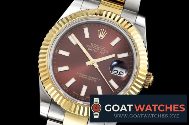 Rolex - DJ2 41mm Oyst YG/SS Brown Stk BP A3136 Mod