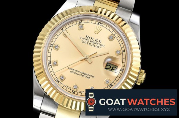 Rolex - DJ2 41mm Oyst Flt YG/SS Gold Diam BP A3136 Mod